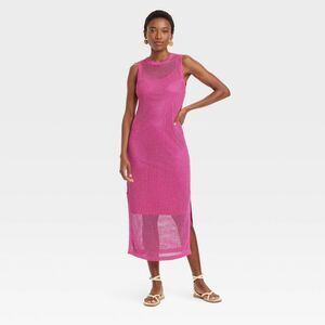 a new day Pink Sleeveless Knit Midi Dress